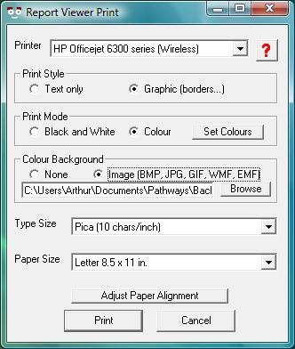 Printing, parameters